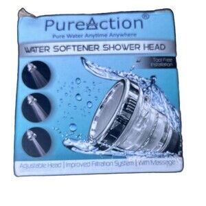PureAction Water Softener Shower Head Model SH388 Multi Function Filter New
